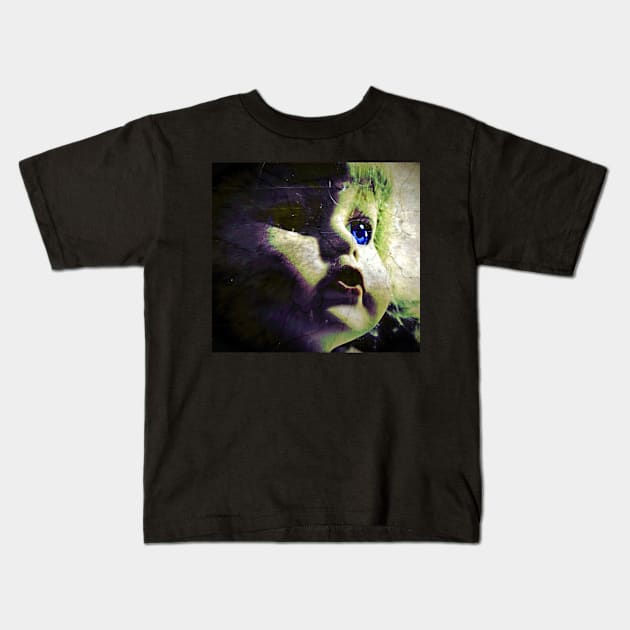 Beautiful eyes of a doll Kids T-Shirt by Marccelus